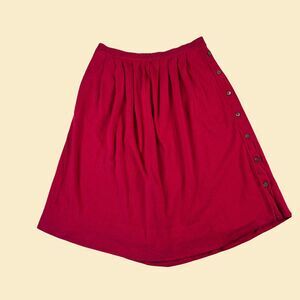 1980s M pink knit skirt by Liz Claiborne, vintage 1980s button down midi skirt